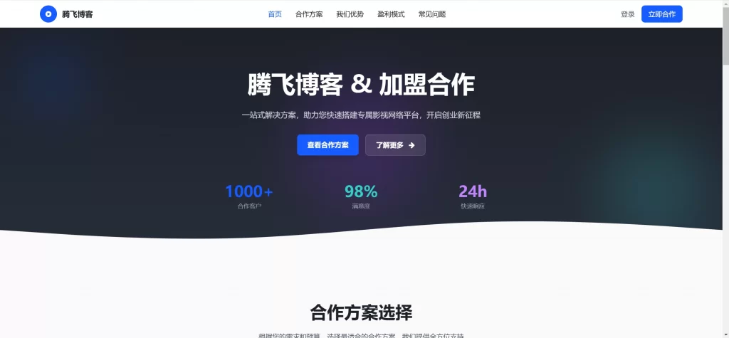 HTML源码 – 业务加盟自动适应单页源码