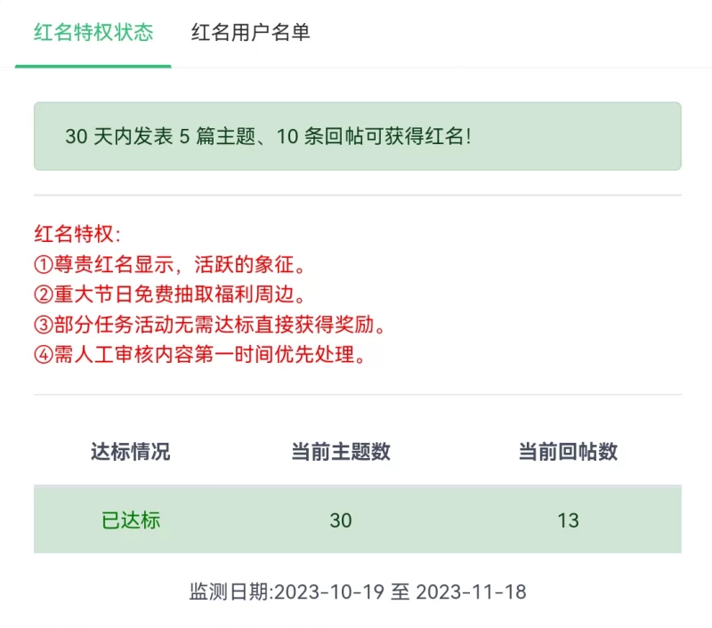xiuno论坛 - 红名特权插件 - 腾飞博客