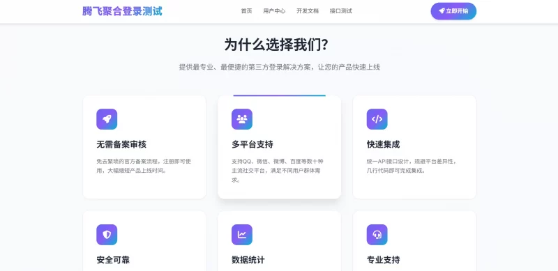 聚合登录首页模板 - 腾飞博客