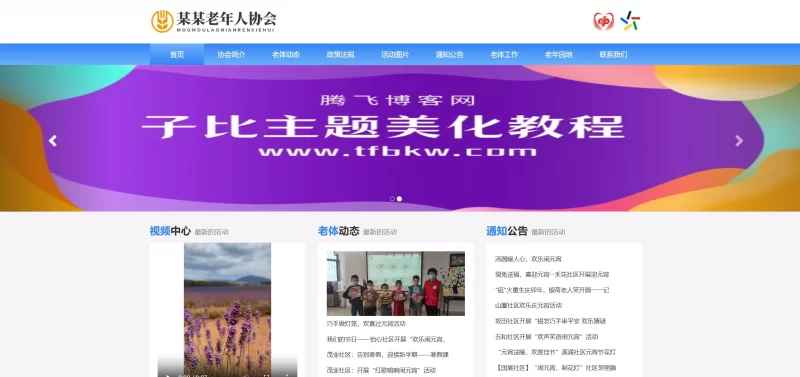 老年康养健身协会网站源码