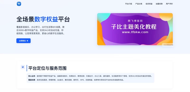 HTML源码 - 两款大气数字权益官网源码 - 腾飞博客