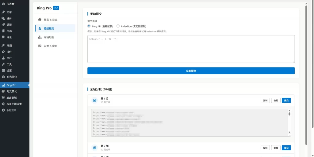 图片[2] - WordPress插件 - bing站长提交插件