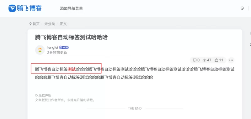 WordPress插件 - 标签自动外链插件_带自动更新 - 腾飞博客