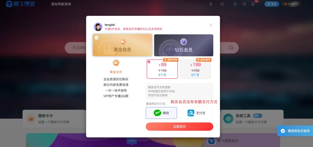 图片[1] - 子比主题 – 禁止使用余额购买会员（两款）