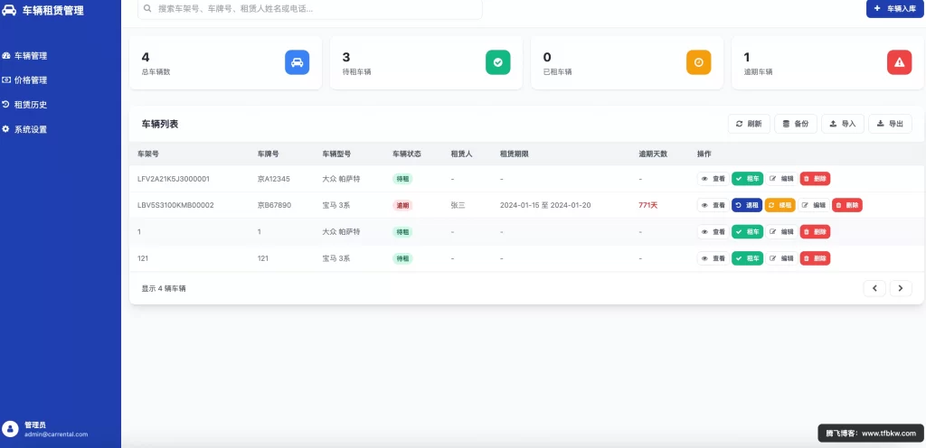 HTML源码 – 租车单页系统源码