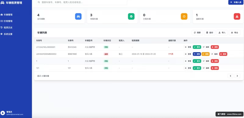 HTML源码 - 租车单页系统源码 - 腾飞博客
