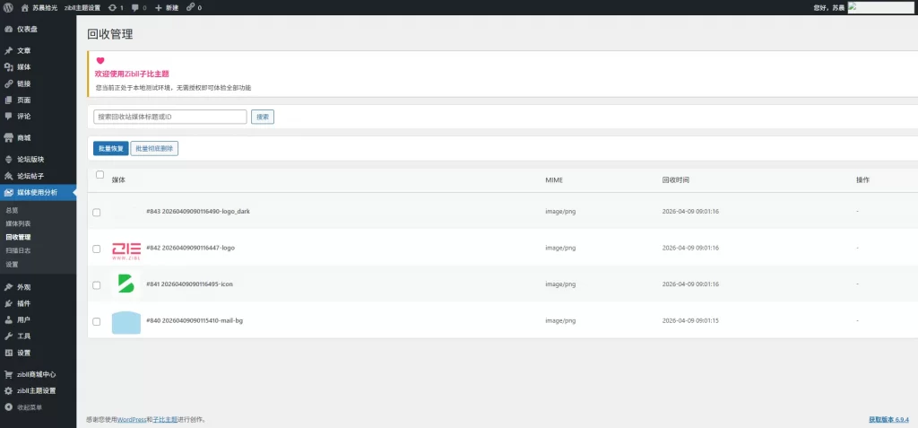 图片[4] - WordPress插件 - 子比媒体管理插件